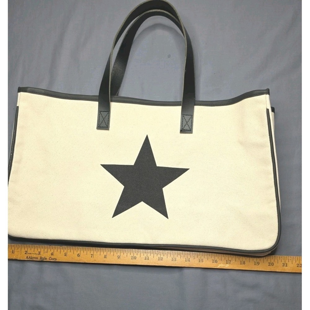 Star Canvas Tote Size 20in W x 11in H x 6in D - Picture 5 of 10